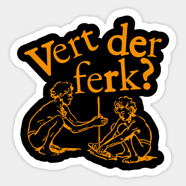 Confused Caveman Sticker by Riel